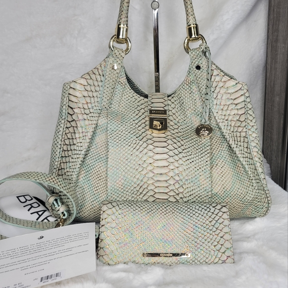 ☆ Brahmin 2 PCS SET Matching Designer Rare Shoulder Bag Purse + Wallet - Picture 14 of 16